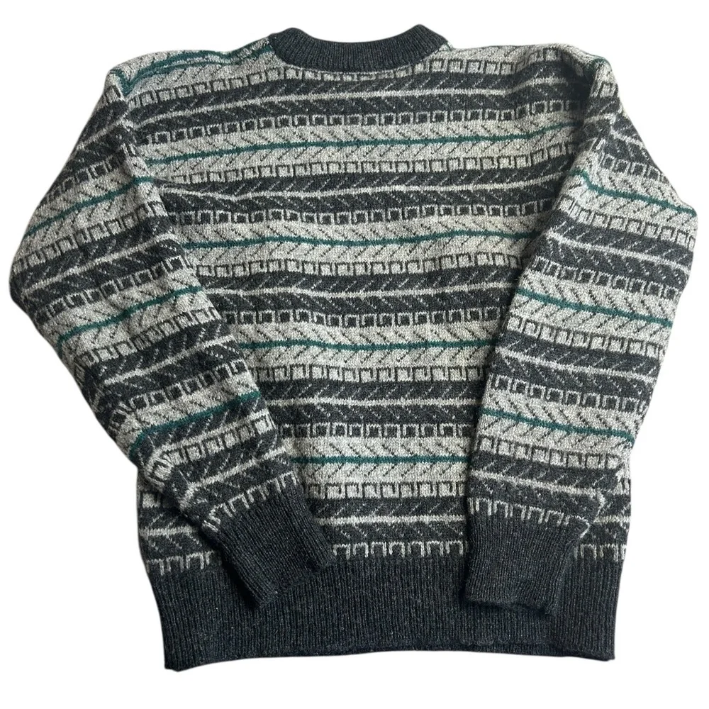Vintage Cambridge Classics 100% Wool‎ Sweater Men’s Medium Gray Black Green